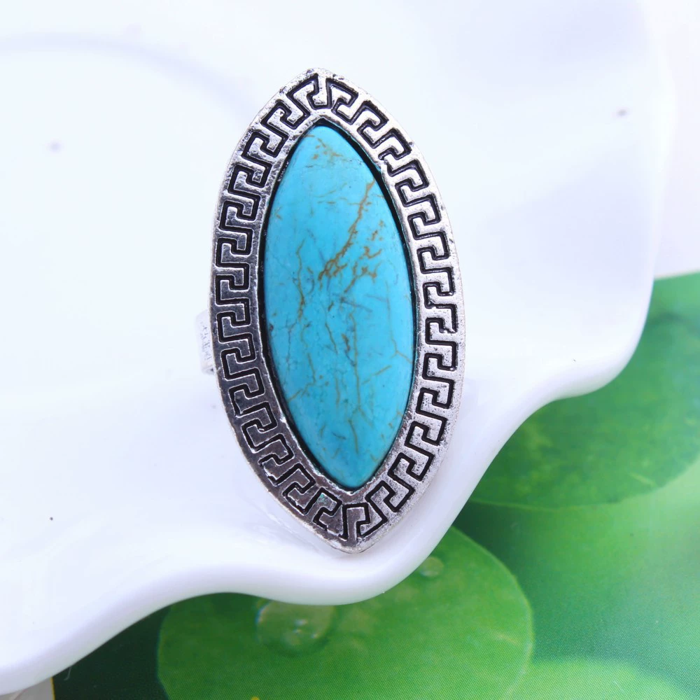Кольцо в ретро- turquoise с камнем, европейский стиль, бохо стиль, ebay