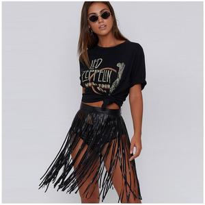 Women girls jazz nightclub pole dance PU leather Fringed  skirt sexy bag hip singers solo stage performance short skirt for woman