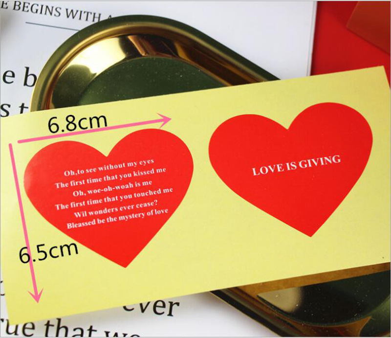 Heart Shape Label Valentine's Day Red Sealing Paste Adhesive Sticker display picture 1