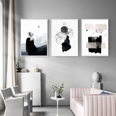 北欧简约现代客厅挂画艺术抽象人物卧室床头沙发墙壁画客厅装饰画|ru