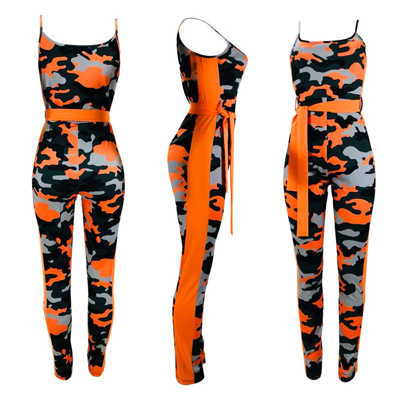 camouflage print jumpsuit Nihaostyles wholesale clothing vendor NSOJS76410