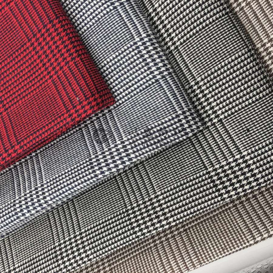 2018爆款小西装面料 全棉千鸟格 时尚女装 厂家直销 现货供应