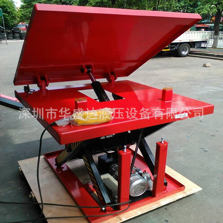 翻转台面电动升降平台 倾斜式电动液压升降台升降机