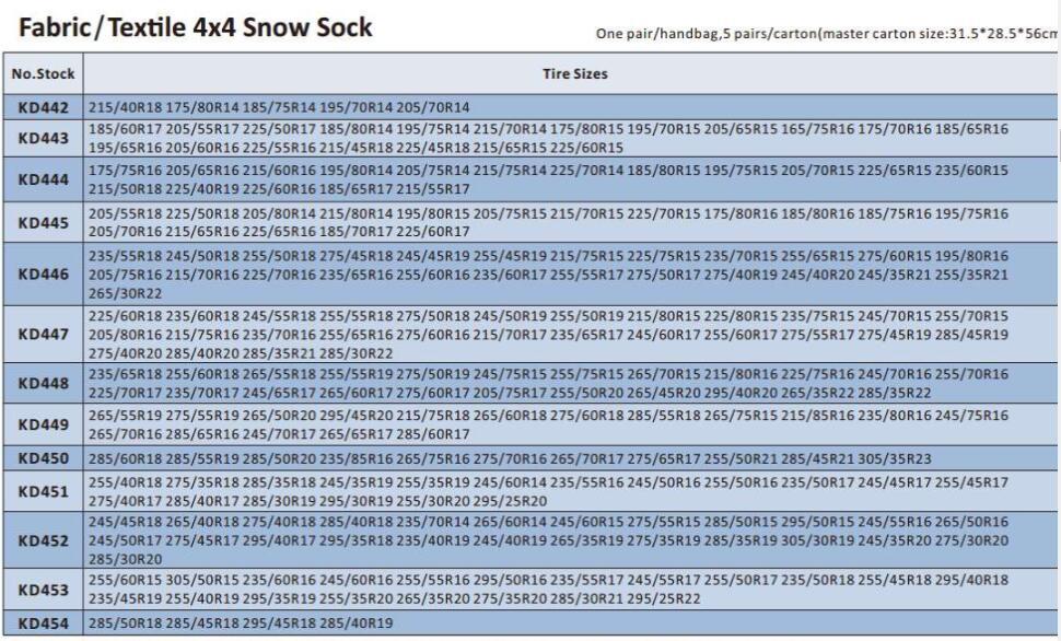 44 snow sock