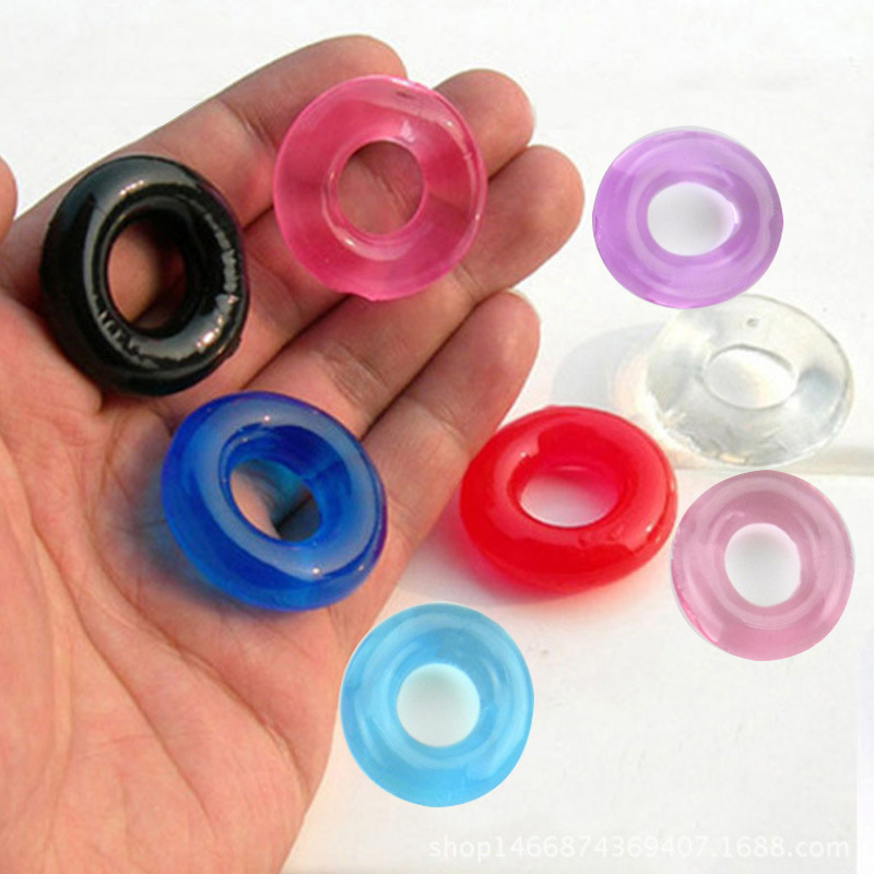 Men’s Silicone Locking Delay Ring, Colorful Crystal Sheep-Eye Design, Soft Flexible Fit — detail image 4