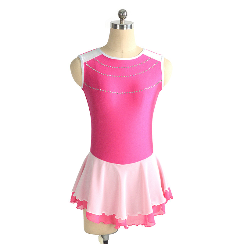 customized children adult Pattern Skate clothing girl perform clothing match level examination skirt 16 Color Selection Nylon 34