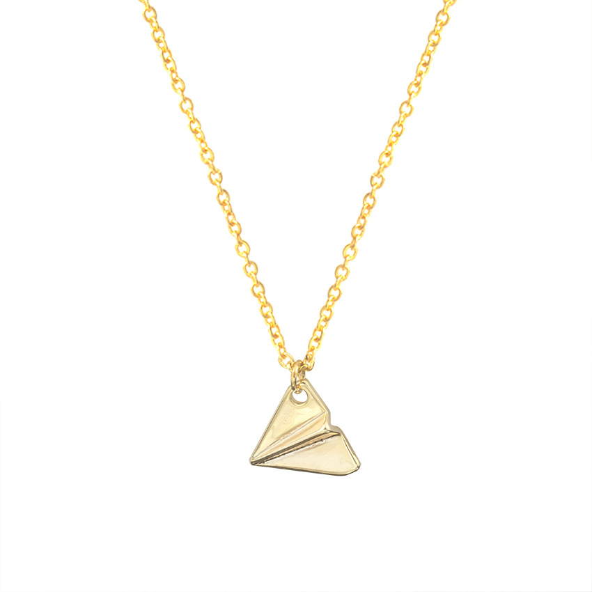 Fashion All-match Paper Airplane Pendant Necklace display picture 9
