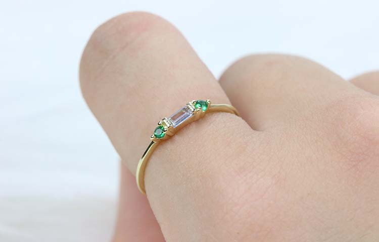 Casual Letter Copper Inlay Zircon Rings 1 Piece