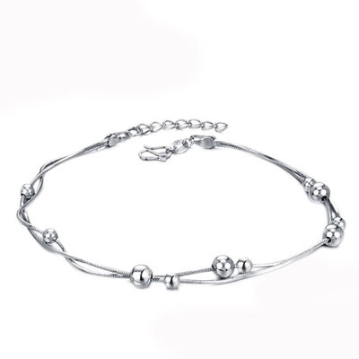 韩版时尚简约清新脚链玲珑小圆球珠子脚饰女一件代发饰品脚链批发|ms