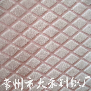生产菱形几何图案提花天鹅绒布 乳胶记忆枕慢回弹床垫面料