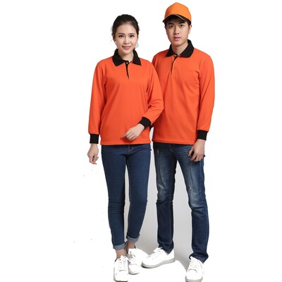 Clothes & Accessories Long sleeve customized Lapel T-Shirt coverall T-shirt Class clothes wholesale Figure India logo