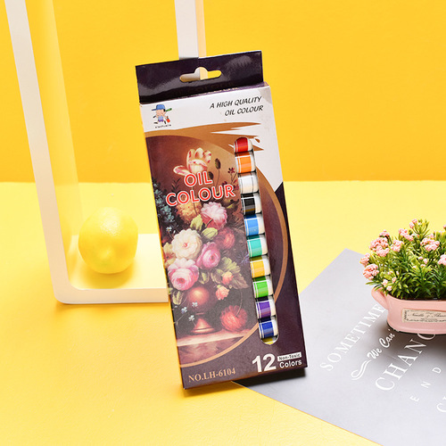 Wholesale 12ml boxed oil paint, children's painting art paint, wall painting paint, hose paint set