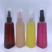 厂家直销 100ml塔型喷雾塑料瓶透明酒精空瓶子棕色碘伏棕瓶