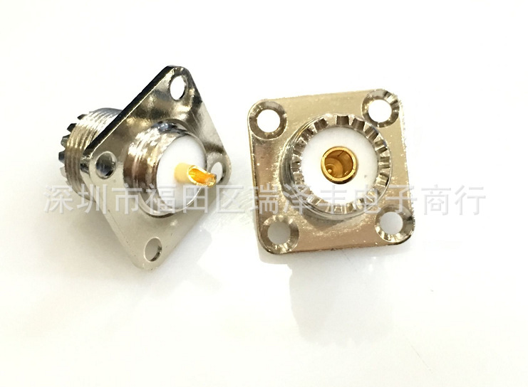 供应基站车载天线射频座UHF(SL16)-KF法兰盘上机板同轴连接器