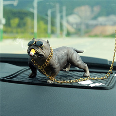 American bully dog ​​model creative simulation resin car puppy car interior decorations car front decorations car accessories