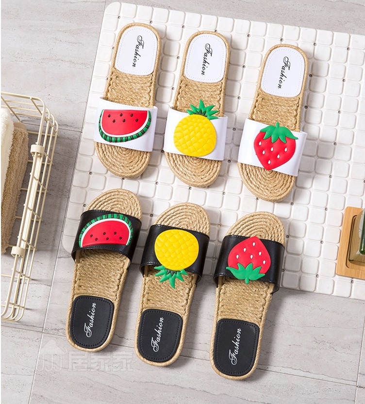 Sandalias de fondo plano con frutas lindas de verano NSPE10010