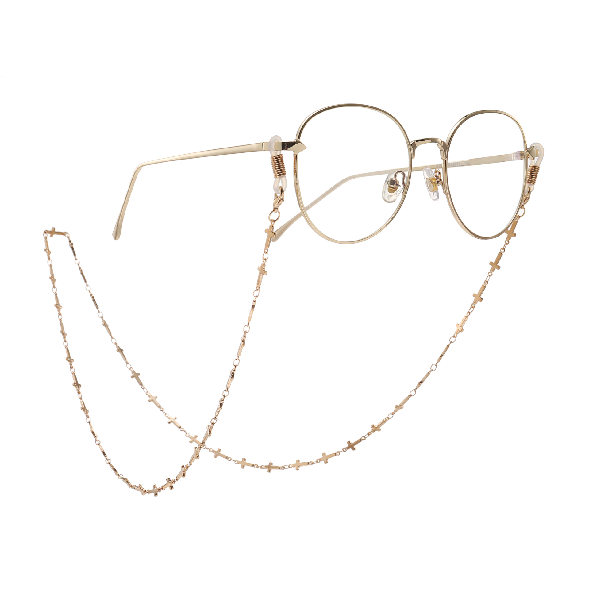Plating Design Gold Color Golden Cross Fashion Anti-skid Glasses Chain