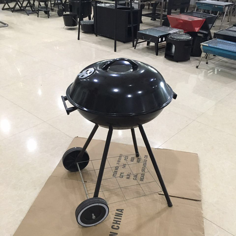 17 pulgadas negro de cuatro patas de Manzana Grande estufa de barbacoa al aire libre PARRILLA estufa de calefacción galvanoplastia Parrilla de barbacoa estufa de barbacoa redonda