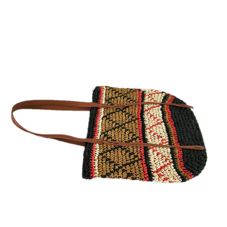 Women's Spring and Summer New Straw Bag Knitted Beach Bag Vacation Crossbody Portable Bohemian Rattan Large Capacity Bag_voghion.com