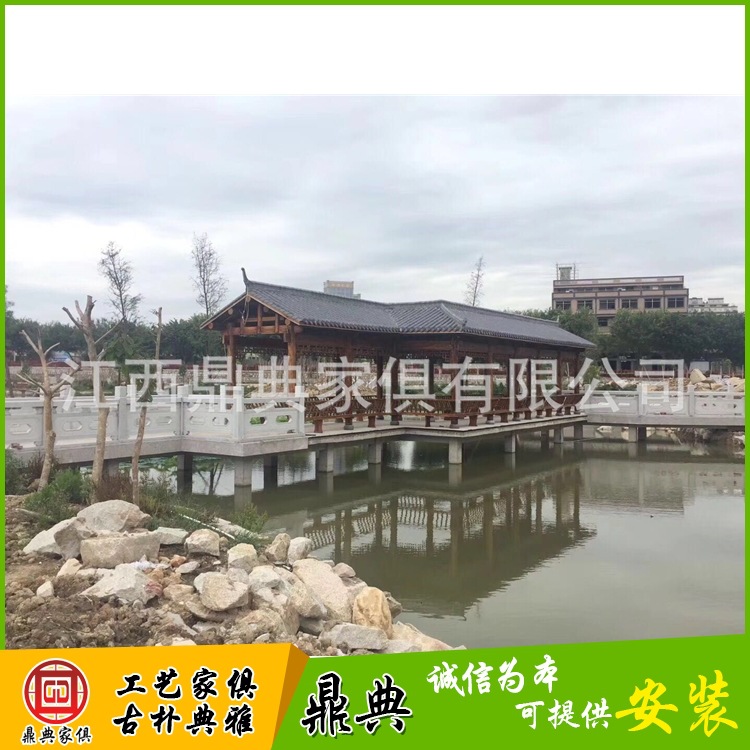 Jiangxi Province Arbor Manufactor Direct selling wholesale outdoors Anticorrosive wood Ancient gallery Re-c solid wood New Rural build