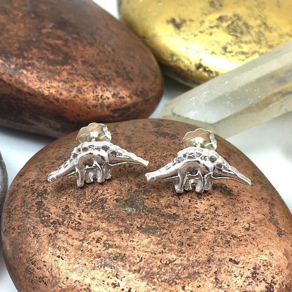 Souhaite Vente Chaude Petit Dinosaure Boucles D'oreilles Écologique Alliage Électrolytique Or Et Argent Rose Boucles D'oreilles Animaux Monstre Boucles D'oreilles display picture 2