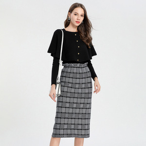 New long knee Cape knitted skirt