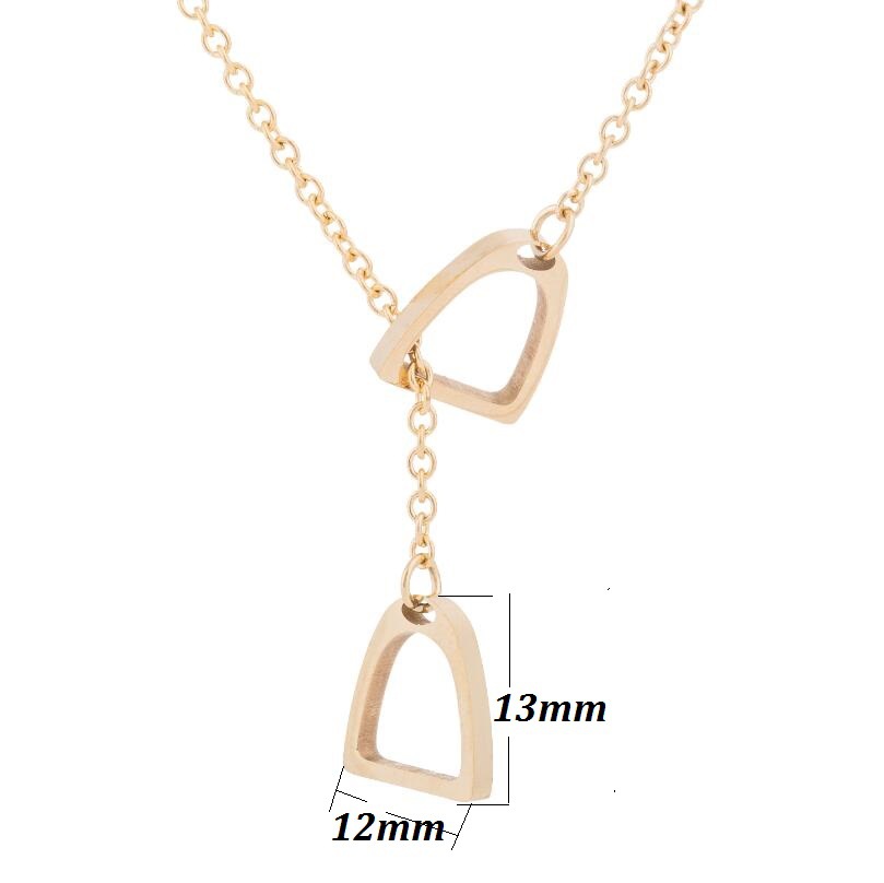 Stainless Steel Fashion Plating Horseshoe Pendant Necklace display picture 6