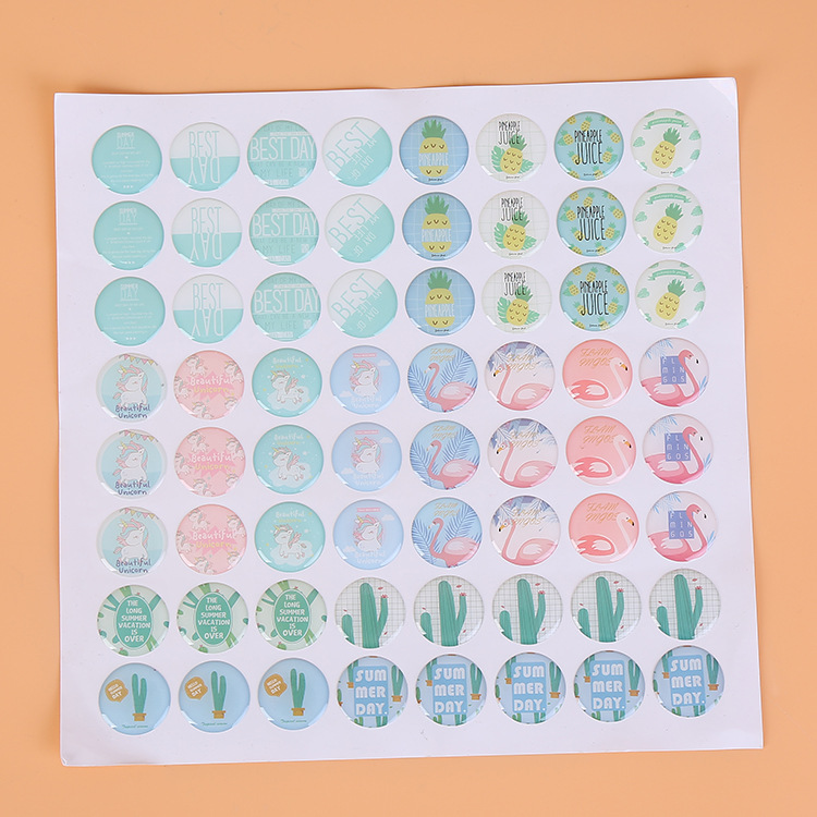 现货直供水晶滴塑不干胶 卡通图案贴纸 PU滴胶商标 可定制图案