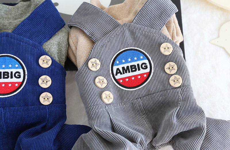 星星扣背带四脚衣