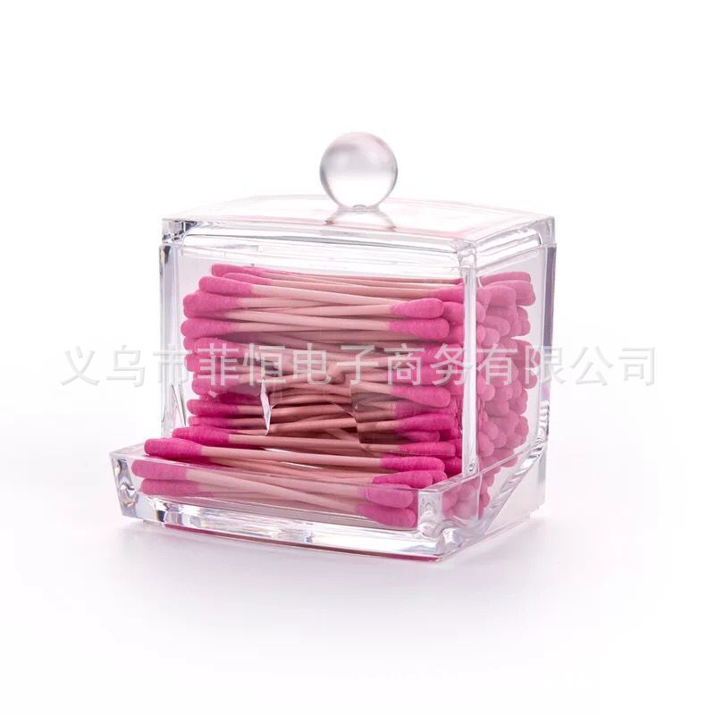创意亚克力棉签盒 塑料收纳盒 水晶化妆盒 酒店收纳用品 批发|ru