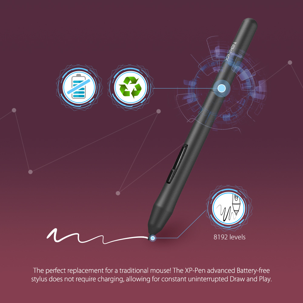 XPPen G640 Drawing Tablet Grafiktablett Batteriefreier Stift Distance Learning eBay