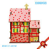 Деревянная реалистичная головоломка с лазером, деревянный конструктор, хижина, игрушка, 3D, «сделай сам»