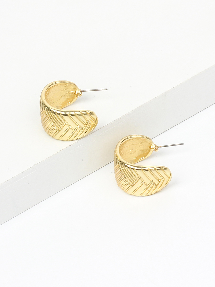 18g Weight No Inlaid Inlay Material Earrings, Ear Studs Classification Travel Occasion Copper Material Geometric Pattern Women'S Gender Gold, Silver Color  New Korean All-match Retro Earrings 7