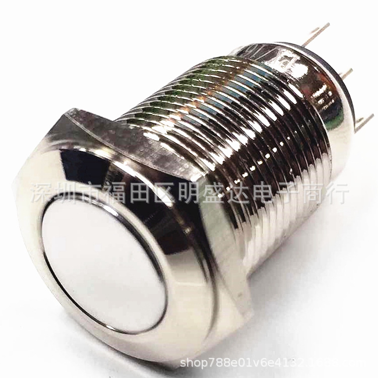 16mm金属按钮开关 不带灯 平头常开常闭 复位 防水开关 启动按键