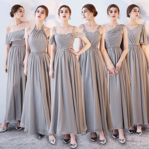 Evening dresses prom dress Vestidos de noche evening gowns Bridesmaid dress long season Bridesmaid group sisters dress grey Bridesmaid Dress Evening Dress