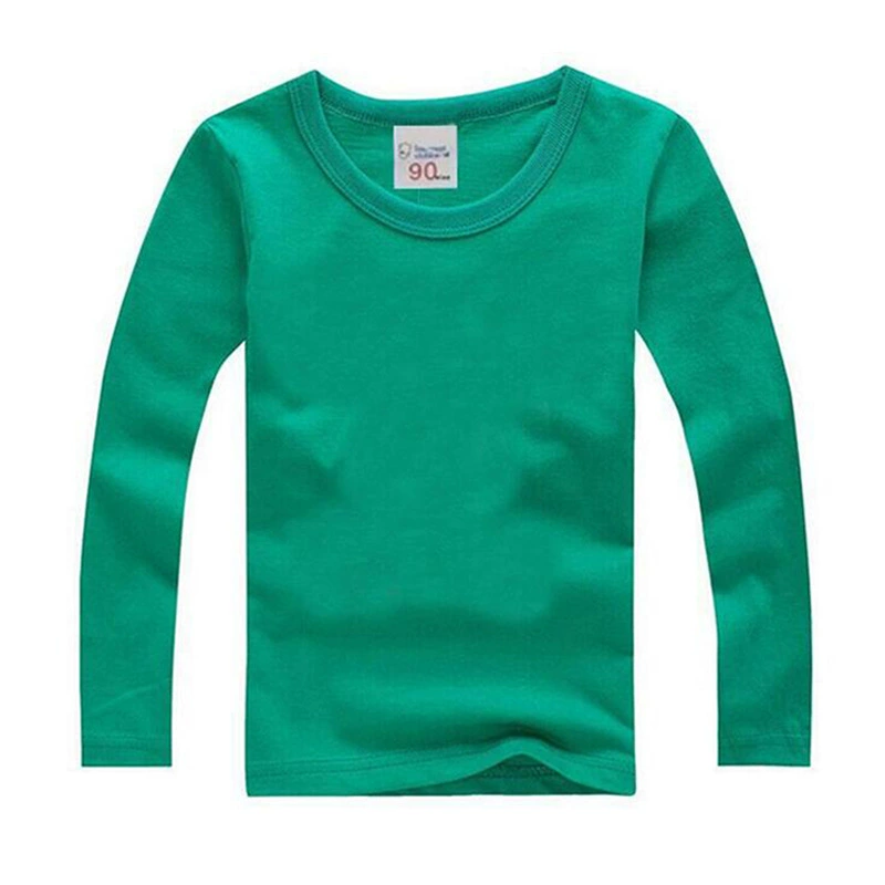 Children's Long-Sleeve Cotton T‑Shirt, School/Teen, Solid Colors, Sizes 80–190 cm (Autumn)