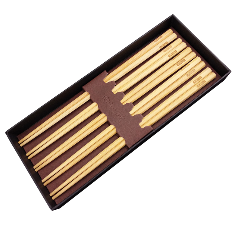 鸡翅木筷子批发定制刻字 实木家用五角筷子套装6双红木木质餐具