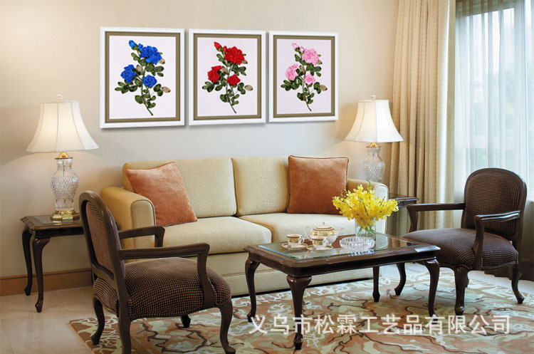 Directo de fábrica de seda cinta bordado DIY kit aguja de cinta de seda Rosa Vida