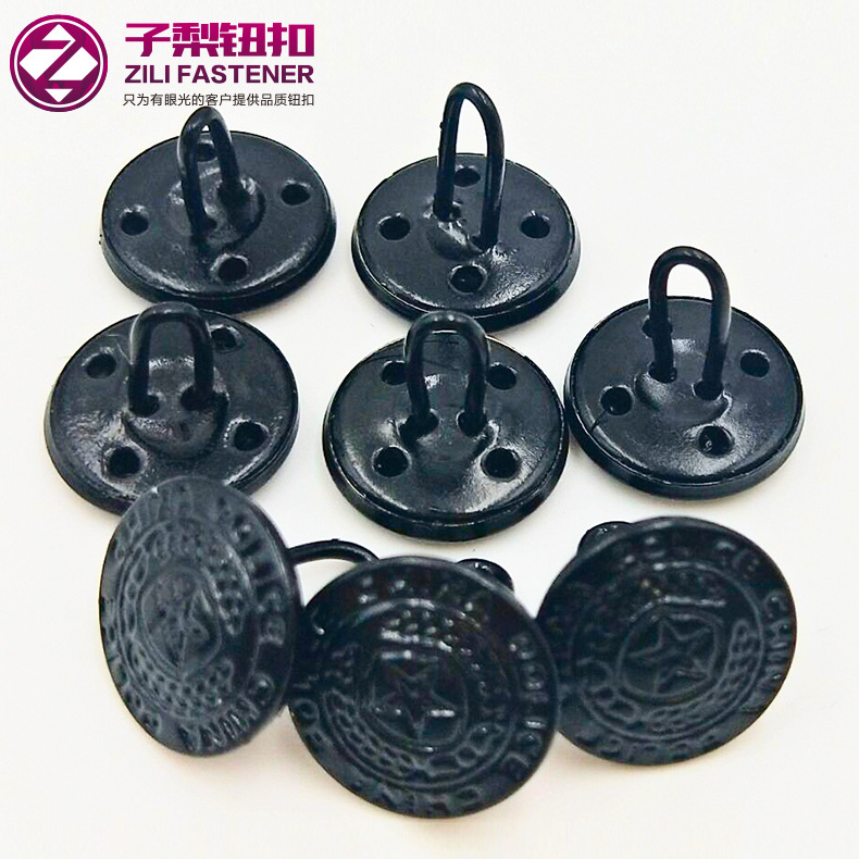 批发凹花五角星四合扣定 制 跨境消防林政市管铜包铝纽扣供应