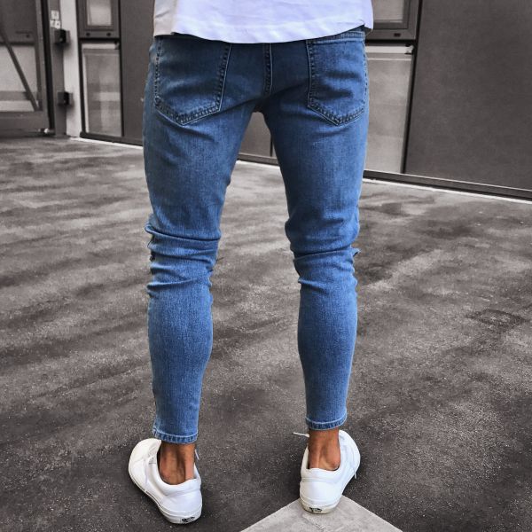 Nouveau pantalon en denim pour hommes avec fermeture à glissière pour hommes_voghion.com