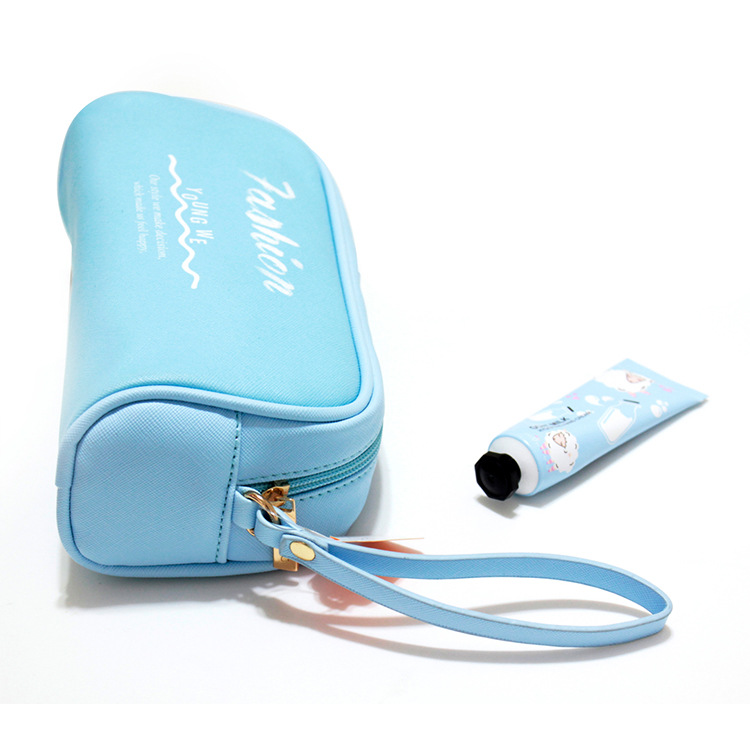 Bolsa de cosméticos de estilo fresco almohada de poliéster impresa bolsa de cosméticos personalización