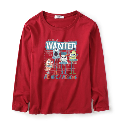 涛声T恤长袖男童加肥童装上衣中大童大码纯棉8-10-12-15岁打底衫|ru