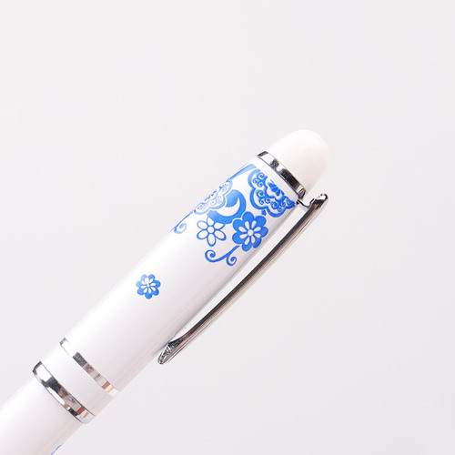 New plastic imitation ceramic bead student writing pen, office signing pen, business gift for gifting, can be engraved