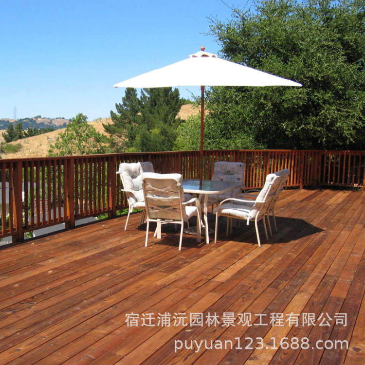 防腐木地板木栈道 园林景观木栈道 扶手 户外亲水平台 长廊走道|ms