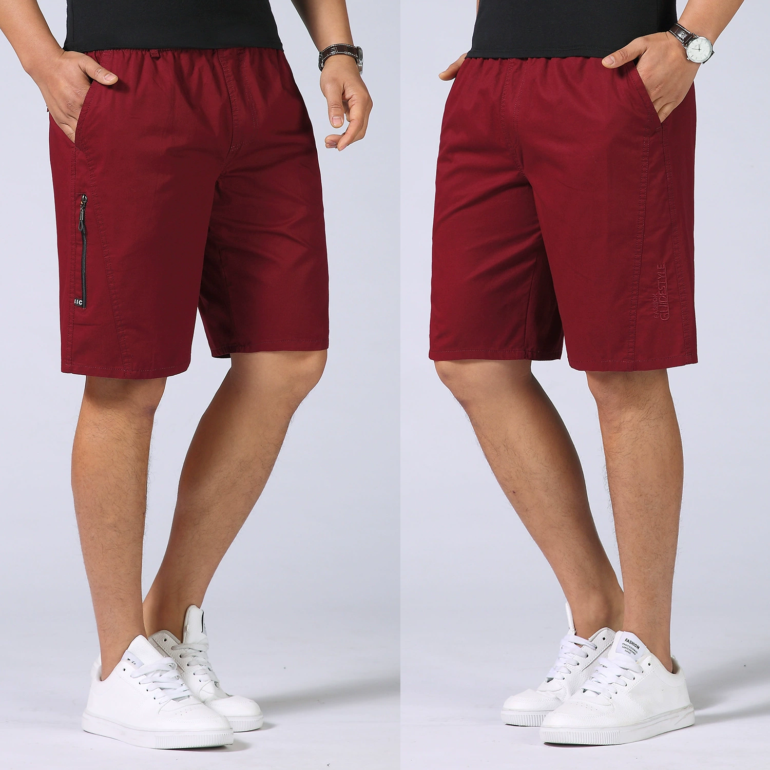 2018 летние новые мужские пять брюк, повседневные красные брюки, трансграничные хлопковые Модные 5 штук свободная оптовая продажа