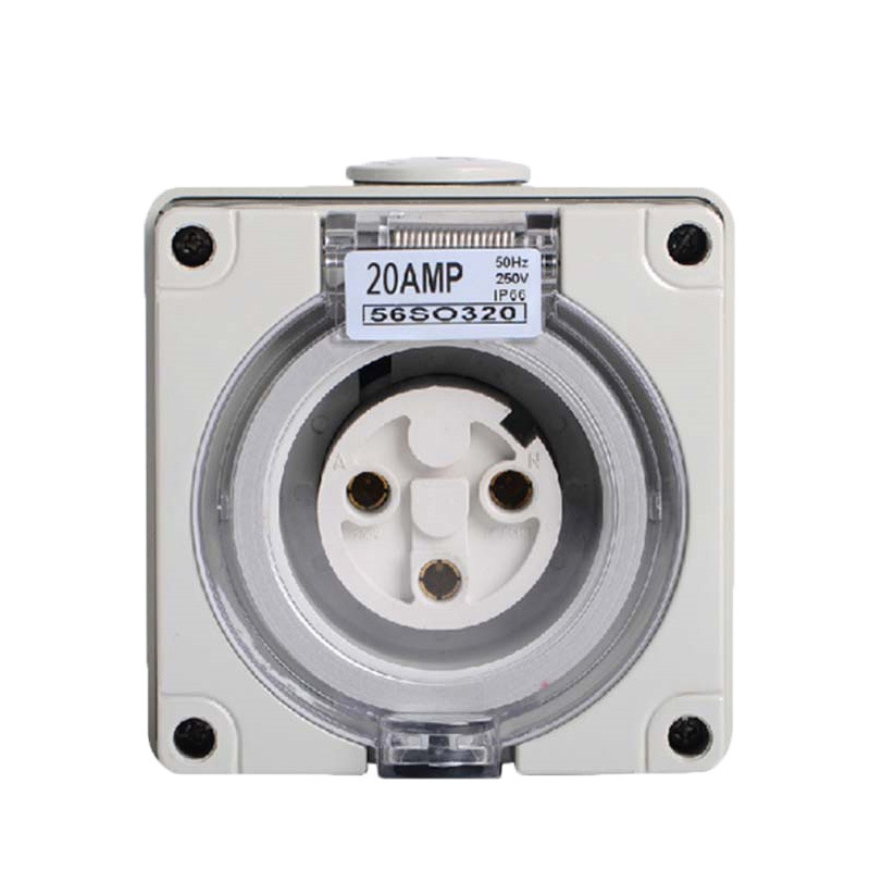 3孔20A澳式3P20A澳标插座防水插头插座 IP66插座56SO320R花园插座