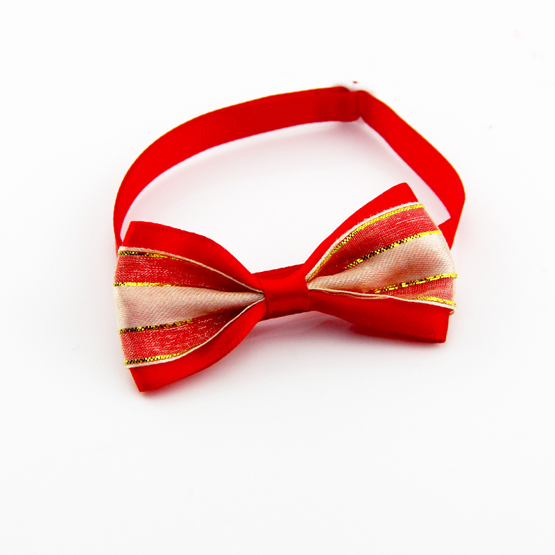 Casual Ribbon Christmas Color Block Polka Dots Bowknot Pet Accessories display picture 6