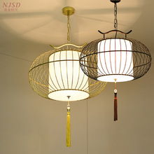 新中式燈籠燈吊燈鳥籠燈個性創意茶室燈中式陽台燈現代簡約中國風
