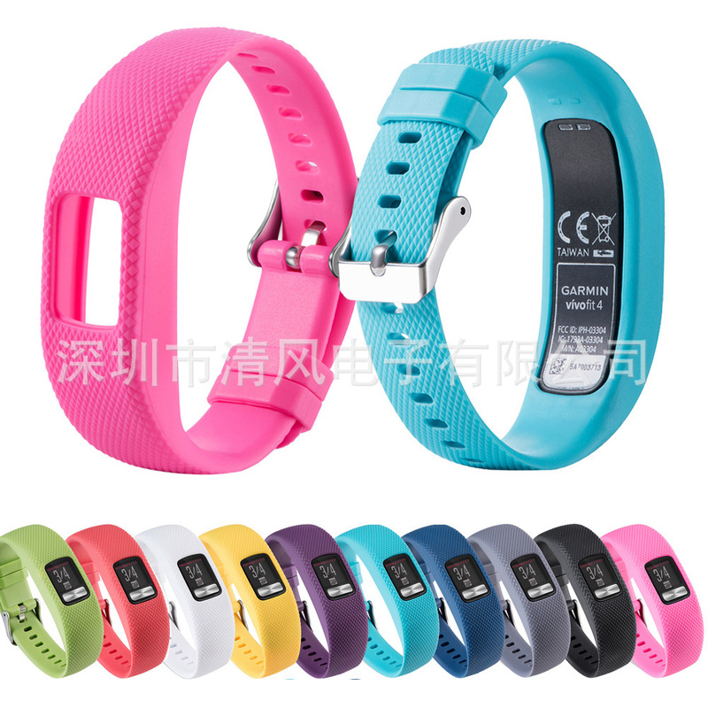 Suitable for Garmin vivofit4 Silicone Strap Metal Buckle Texture Silicone Sport Watch Band Suitable for Garmin vivofit4 Silicone Strap Metal Buckle Texture Silicone Sport Watch Band