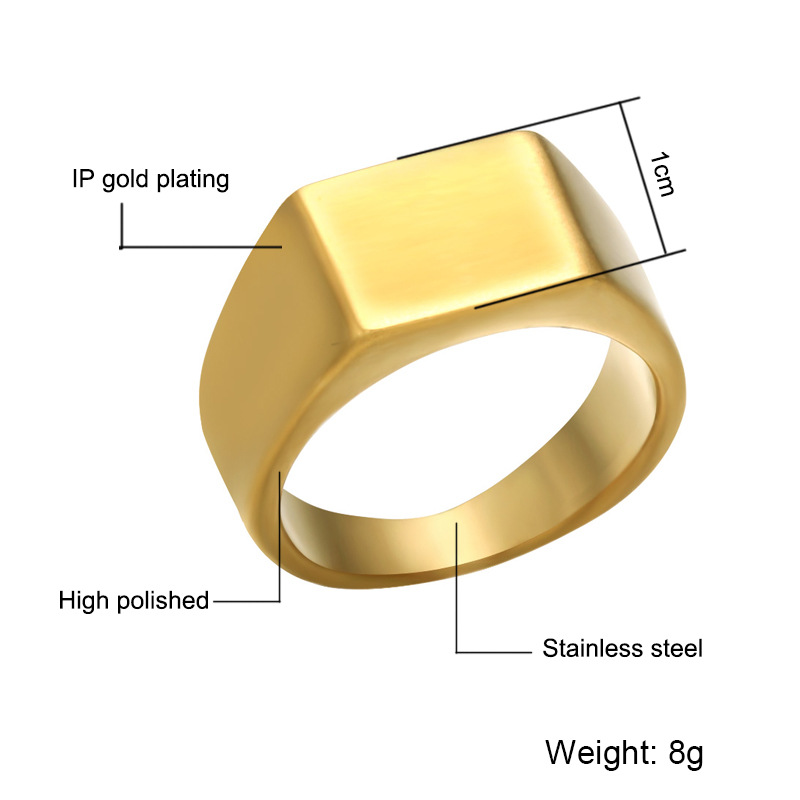 Simple Solid Color Round Smooth Stainless Steel Ring Wholesale Nihaojewelry display picture 4